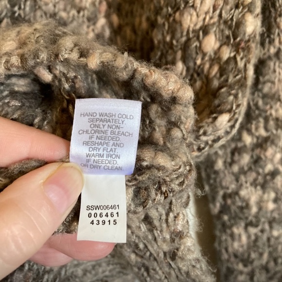 J. Jill Brown Multicolor Popcorn Knit Wool Blend Long Sleeve Sweater - Picture 4 of 7